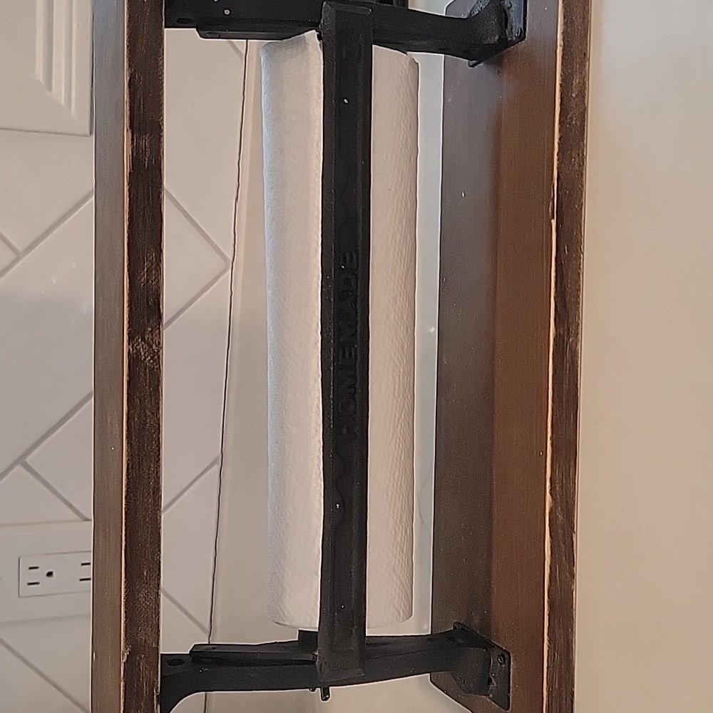 Wood and Metal Papert Towel Shelf